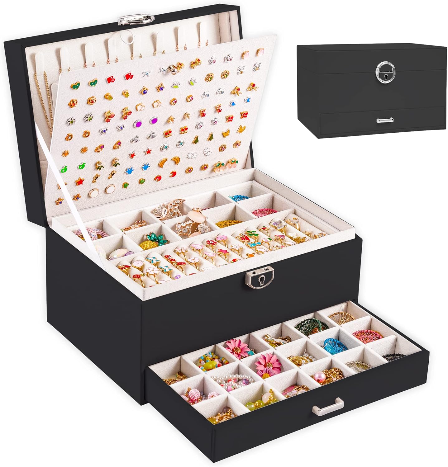 QBestry Jewelry Box for Stud Earrings Holder Organizer for