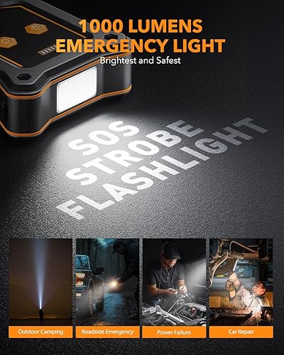 Miniatura 8 de OXILAM Arrancador de salto de 8000 A  Arrancador de coche portátil para todos los motores de gas y diésel, caja de salto de 12 V para batería de