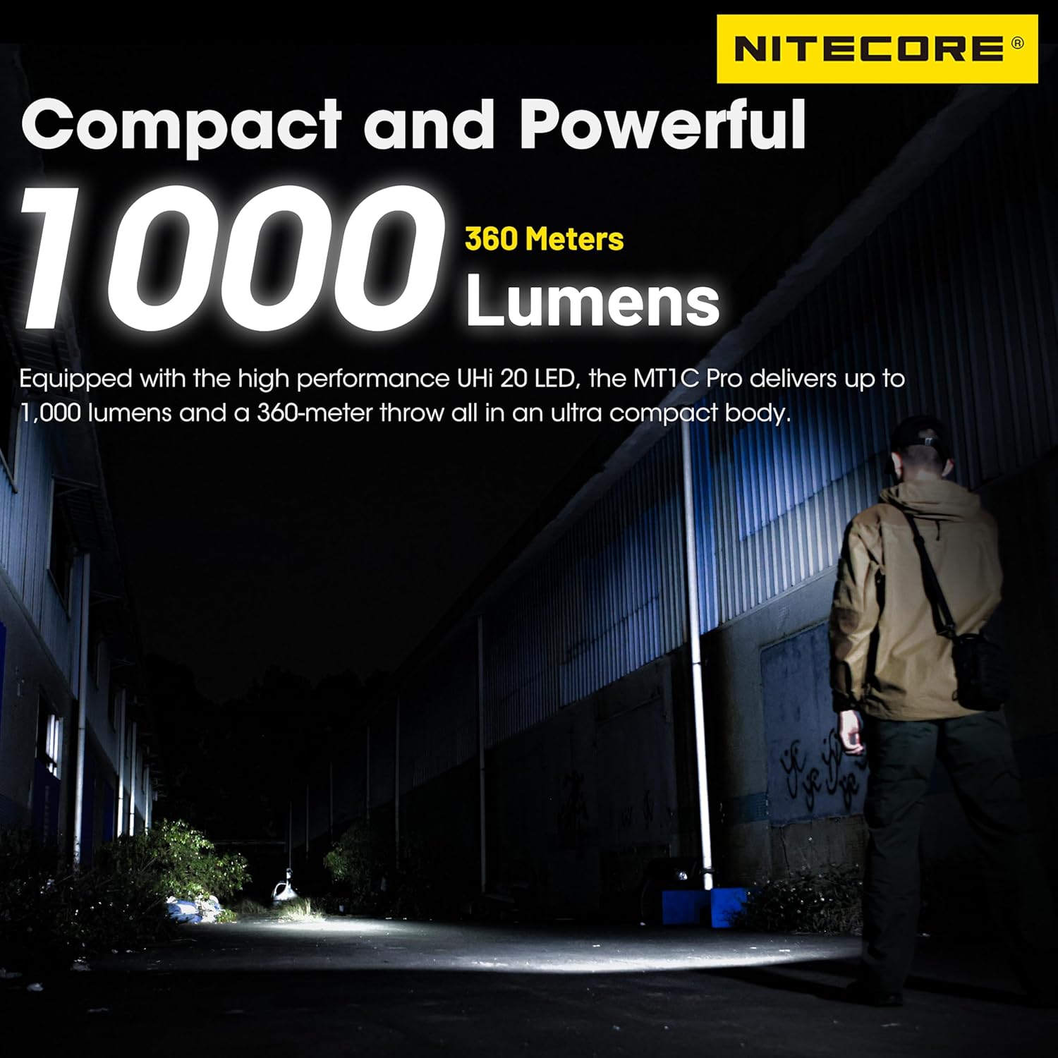 Nitecore MT1C Pro 1000 Lumen High Output Compact Rechargeable Flashlight Tag