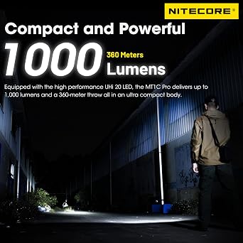 Nitecore MT1C Pro 1000 Lumen High Output Compact Rechargeable Flashlight Tag