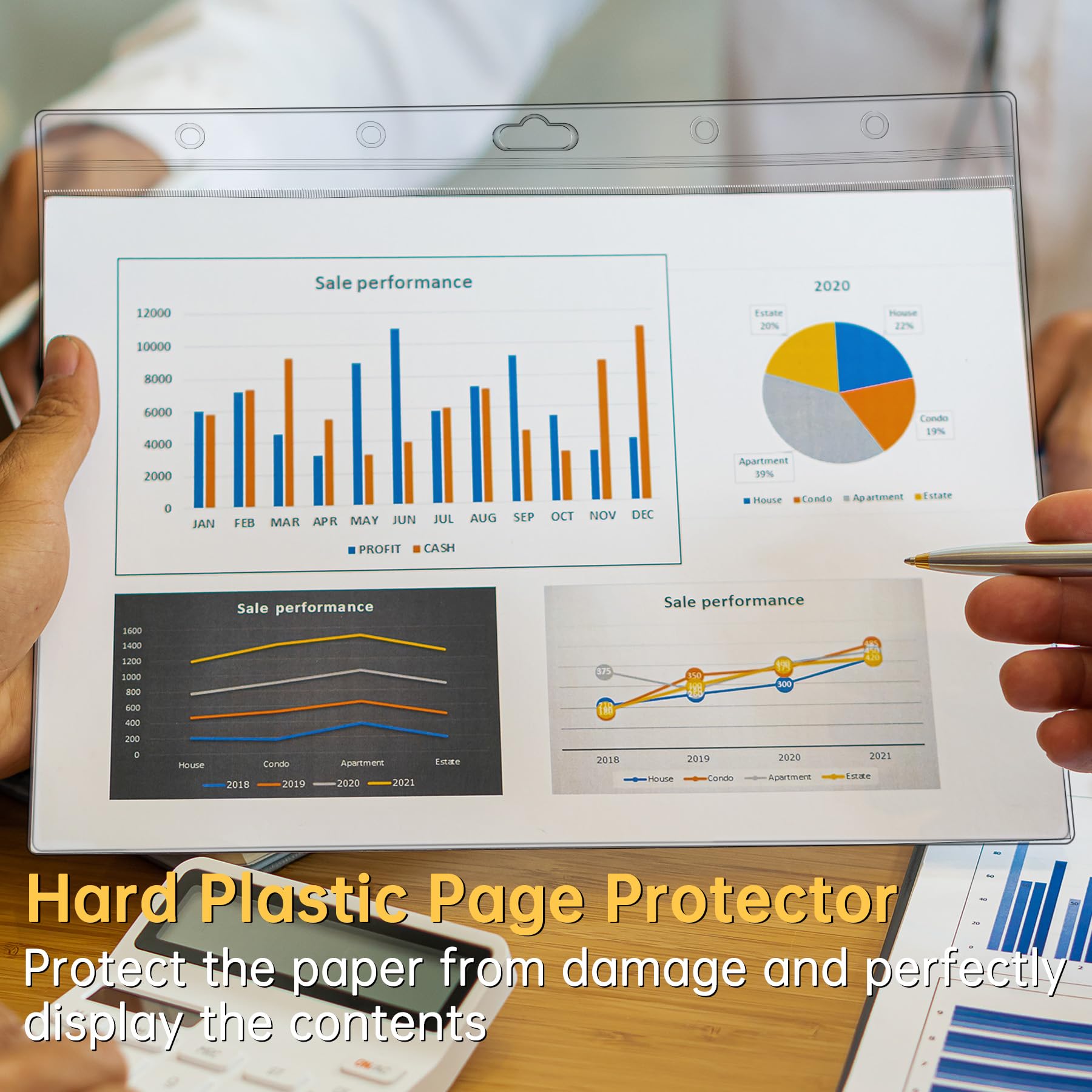 AKONEGE 6 protectores de hojas rígidas de 8.5 x 11 pulgadas, impermeables, resellables, con cremallera, fundas de plástico rígido transparente para fotos, certificados, soporte de documentos