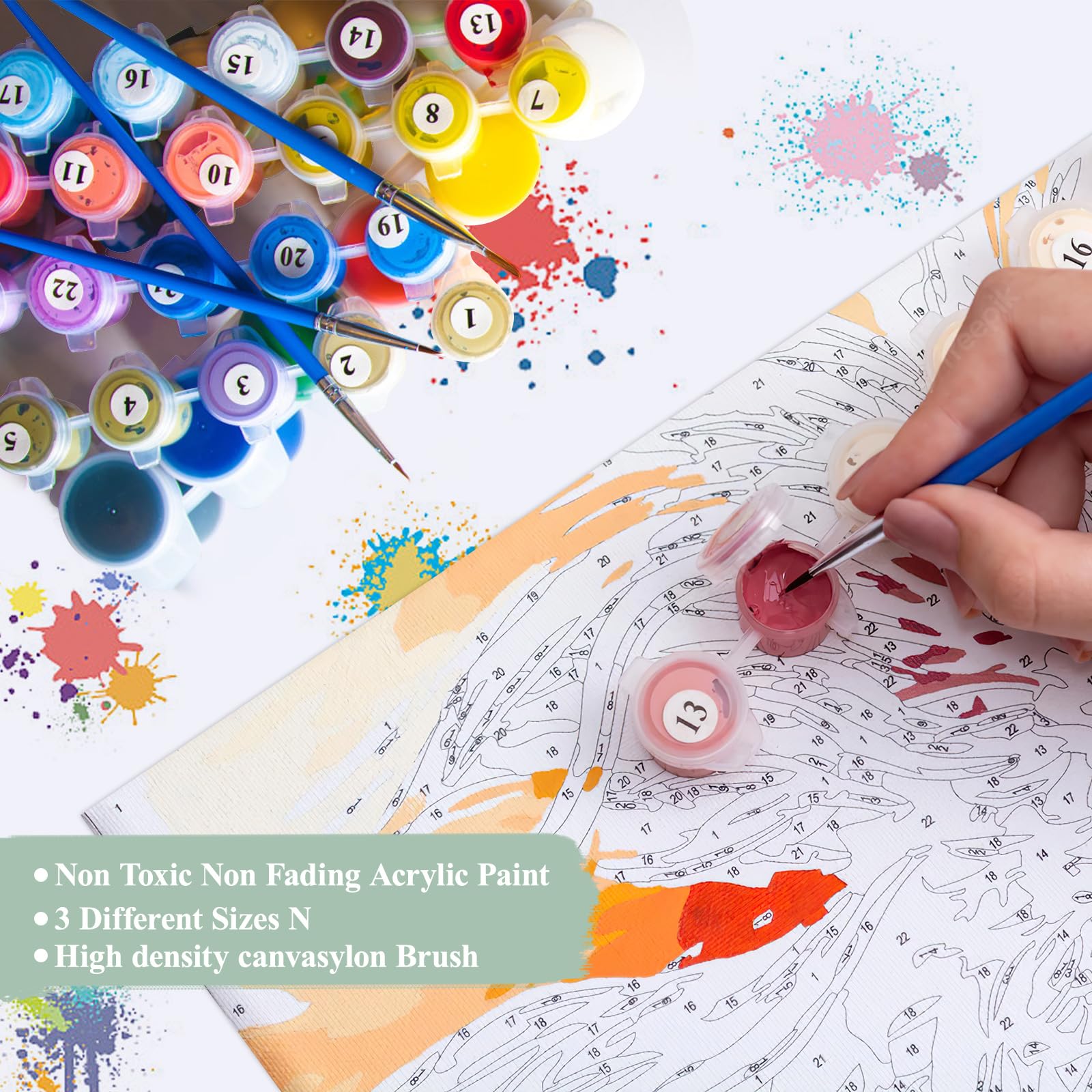 YAOYIN Peinture Par Numéros Adultes Enfants Débutants, 4 Pièces DIY Kits De Peinture Par Numéros,pour La Décoration De La Maison,Livrée Avec Peinture Et Pinceau,Pont(40 * 50cm