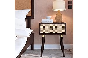 Nipe Woven Cane End Table with Storage
