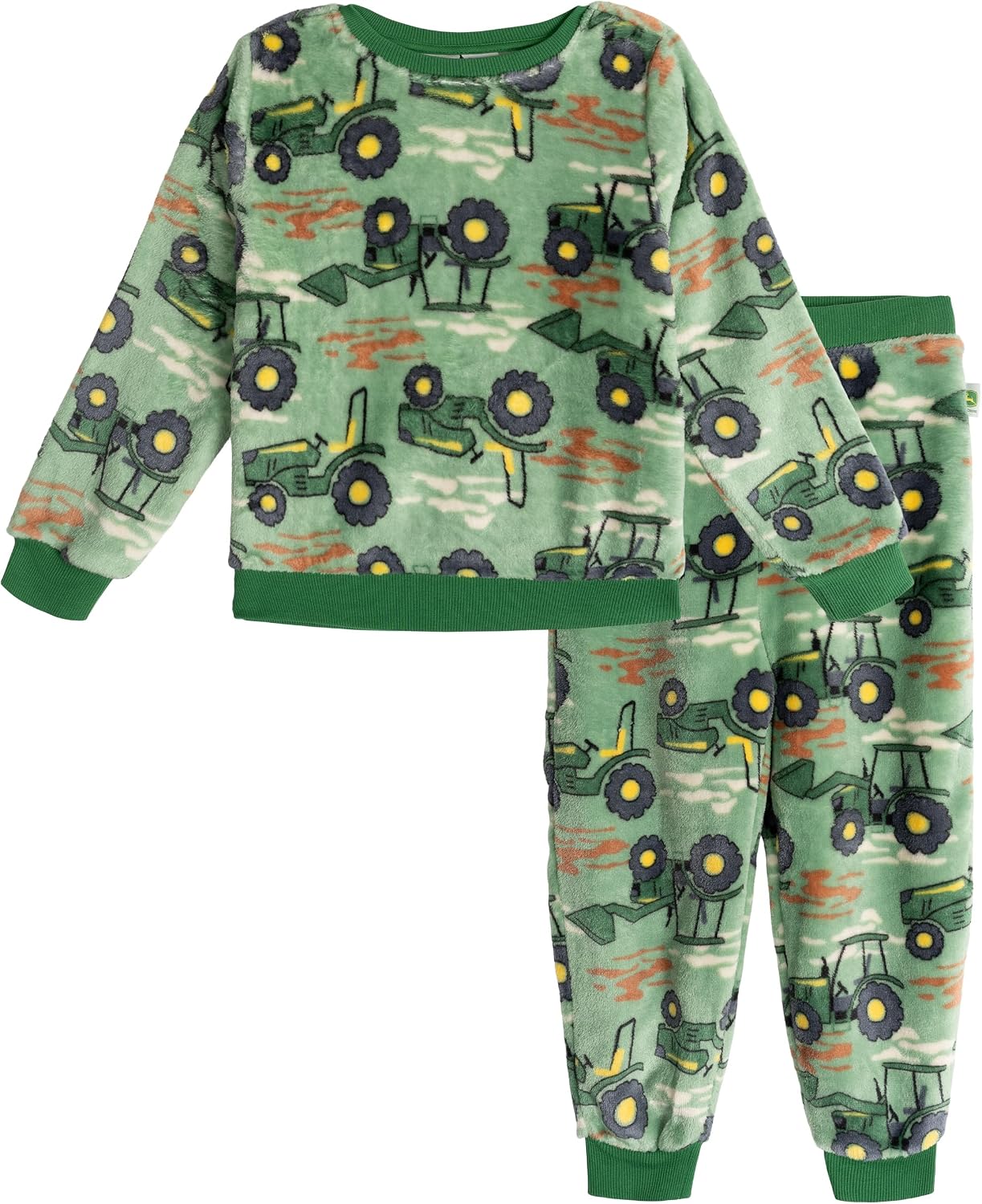 John Deere Trucks Woobie Pullover Sweatshirt and Jogger Pants Outfit Set Newborn to Little Kid Sizes (0-3 Months - 5)