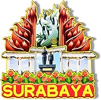 Vista 1 de Surabaya Indonesia - Imán de madera 3D para nevera, recuerdos coleccionables, decoración hecha a mano para manualidades