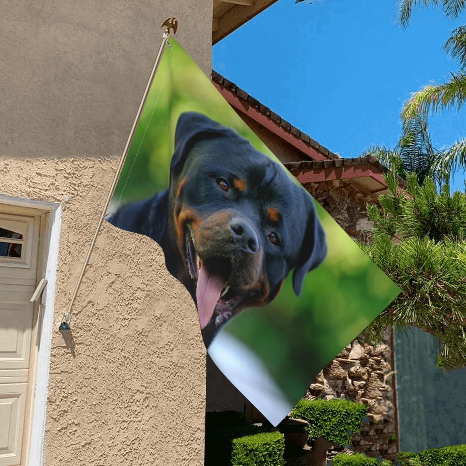 Hokkien BlueViper Gartenflagge 'Rottweiler' – Doppelseitig Bedruckt, 30,5x45,7 Cm, Wetterfest Aus Polyester Für Rasen & Garten