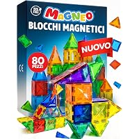 Magneo® Blocchi Magnetici 80 Pezzi – Costruzioni Magnetiche per Bambini 3+ – Gioco