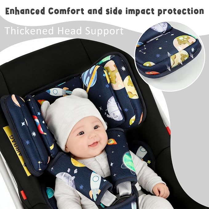 Cojín reductor para asiento de bebé con 2 reposacabezas ajustables miniatura 3