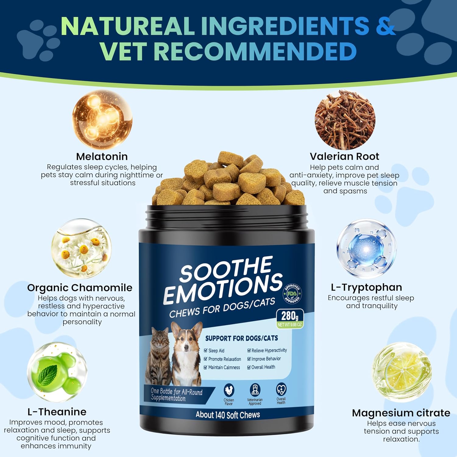 Calming Chews for Dogs - Melatonin Anxiety Relief Bites, 140 Chews — view 2
