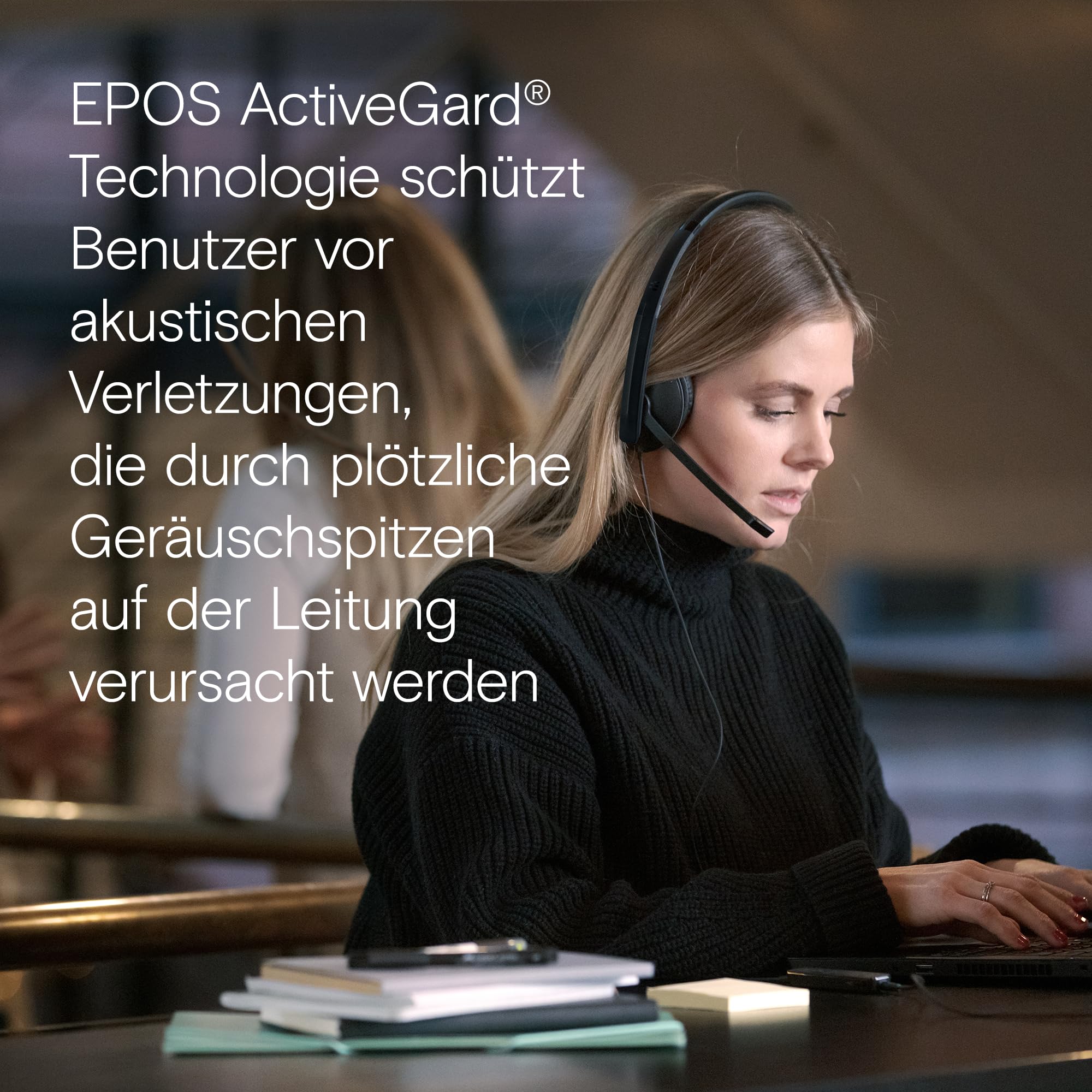 EPOS C10 USB-Headset mit Mikrofon, kabelgebundene Kopfhörer mit einfacher und flexibler USB-C-Verbindung und EPOS BrainAdapt-Technologie.