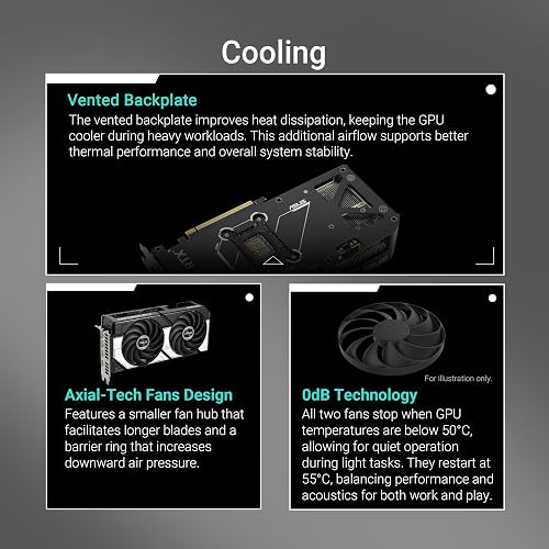 ASUS DUAL RTX5070 OC, PCIe5, 12GB DDR7, HDMI, 3 DP, 2572MHz Clock, Overclocked, Compact SFF-Ready - 3