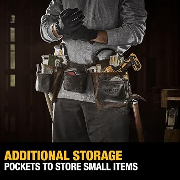 DEWALT Leather Tool Belt, Durable, 11 Pocket Professional Belt (DWST550112) (Pack of 3)