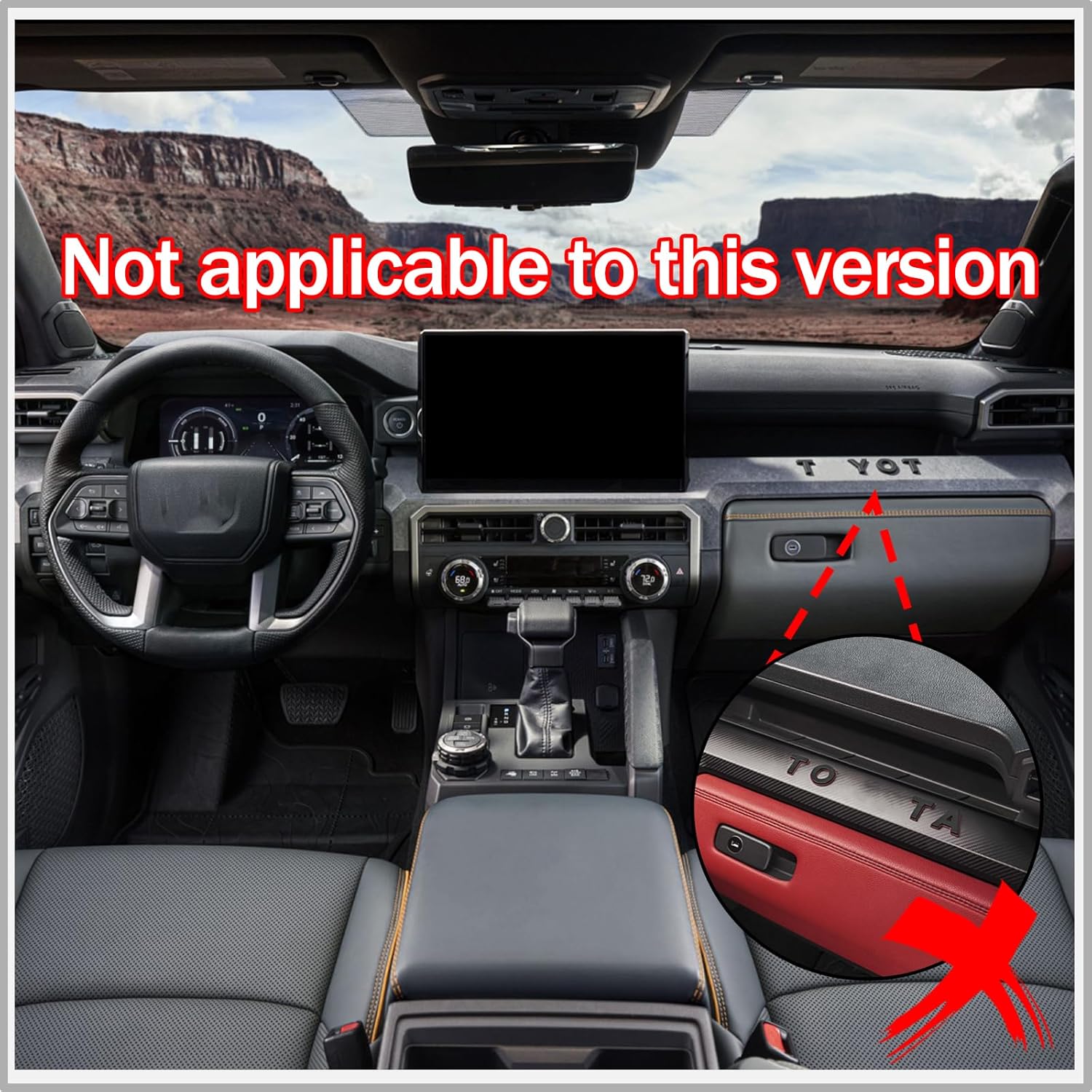 Car Center Console Dashboard Trim Strips Compatible with Toyota Tacoma 2024 2025 ABS Center Control Dashboard Cover Interior Decoration Accessorie (Carbon Fiber Grain)