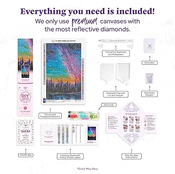 DIAMOND ART CLUB Violet Persuasion Diamond Painting Kit, Fun DIY Crafts for Adults, Round Diamond Art Canvas, 13 x 21 (32.8 cm x 52.7 cm)