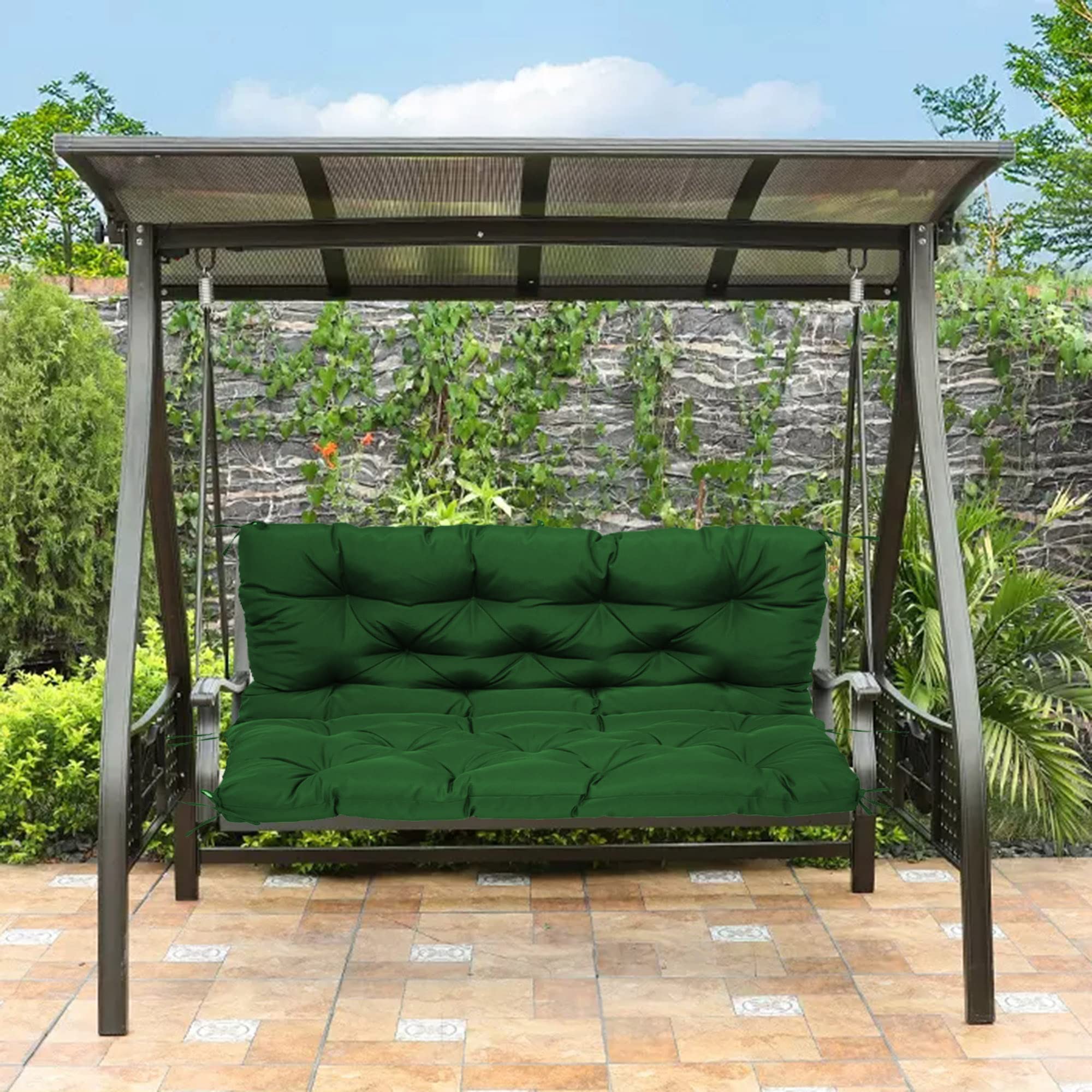 Coussin de balancelle imperméable grand confort 120x100 avec dossier épais 10cm