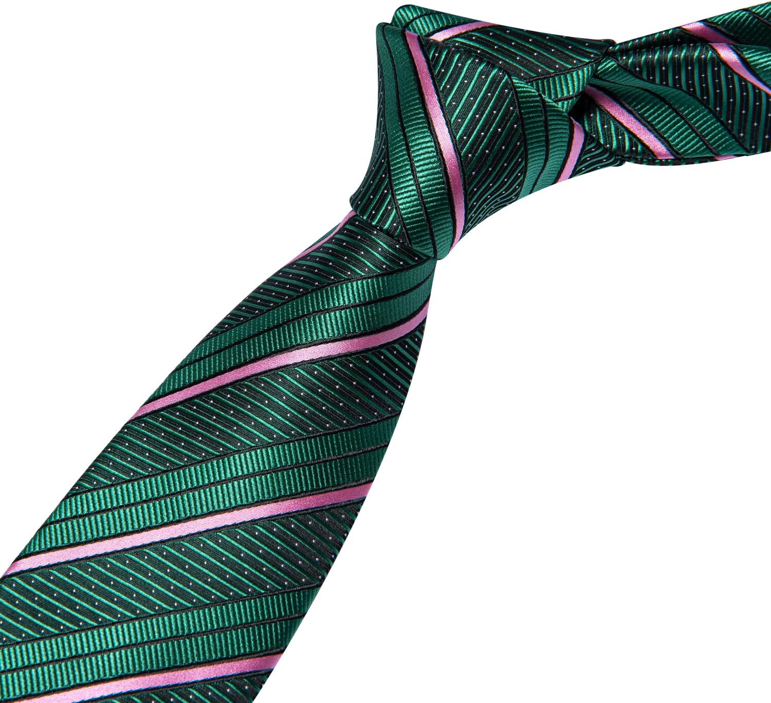 Rayhop Mens ties Ties for men Black Tie Green tie handkerchief pocket square silk pocket squares for men Neckties 2-piece Set