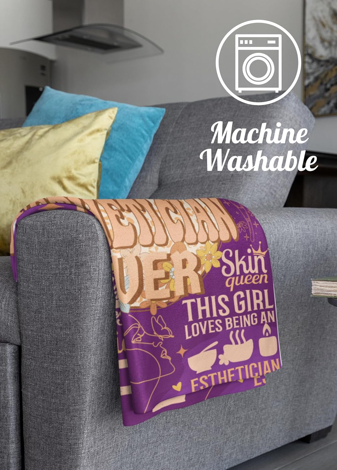 Esthetician Gifts for Women, Skin Therapist Skin Technician Gifts, Super Soft Flannel Throw Blanket, Esthetician Decor, 50 x 65 inch, Skin Friendly - Image 5