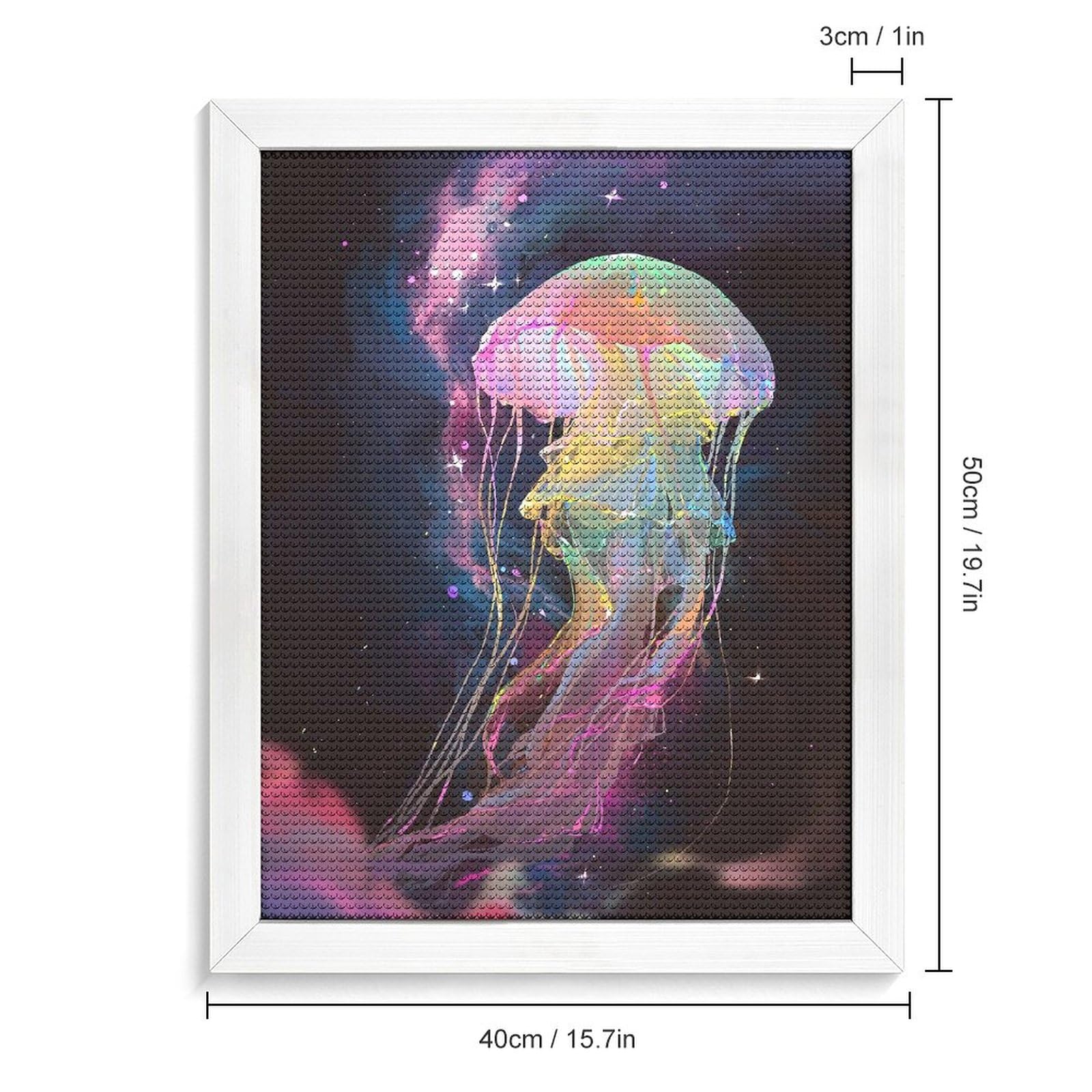 Amazon | ダイヤモンドアート キット 宇宙を泳ぐカラフルなクラゲ 5D