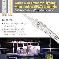 Vista 3 de Conector de cable de cable IP67 para exteriores de 12 pulgadas, color blanco, paquete de 2