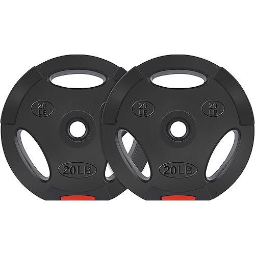 Vinyl Standard 1-Inch Plate Weight Plate Set for Strength Training and Weightlifting