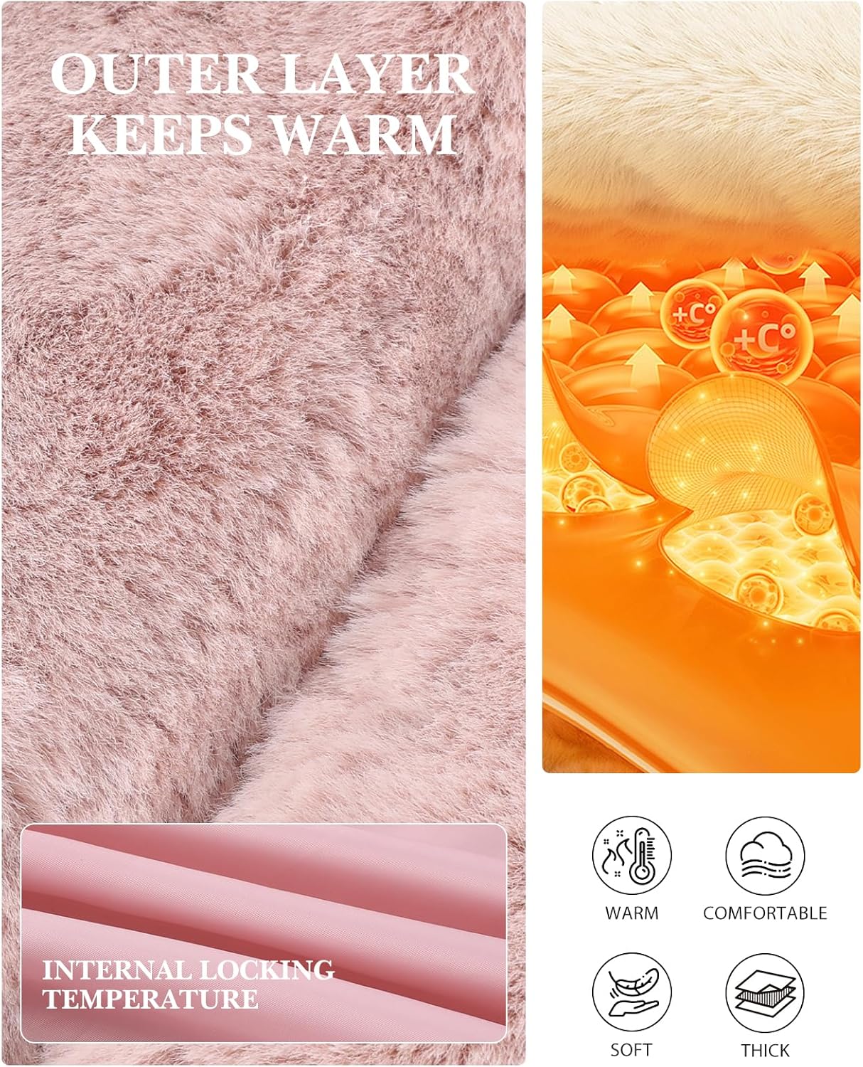 Womens Faux Fur Coat Long Sleeve Open Front 2025 Warm Winter Cropped Jacket - Image 6