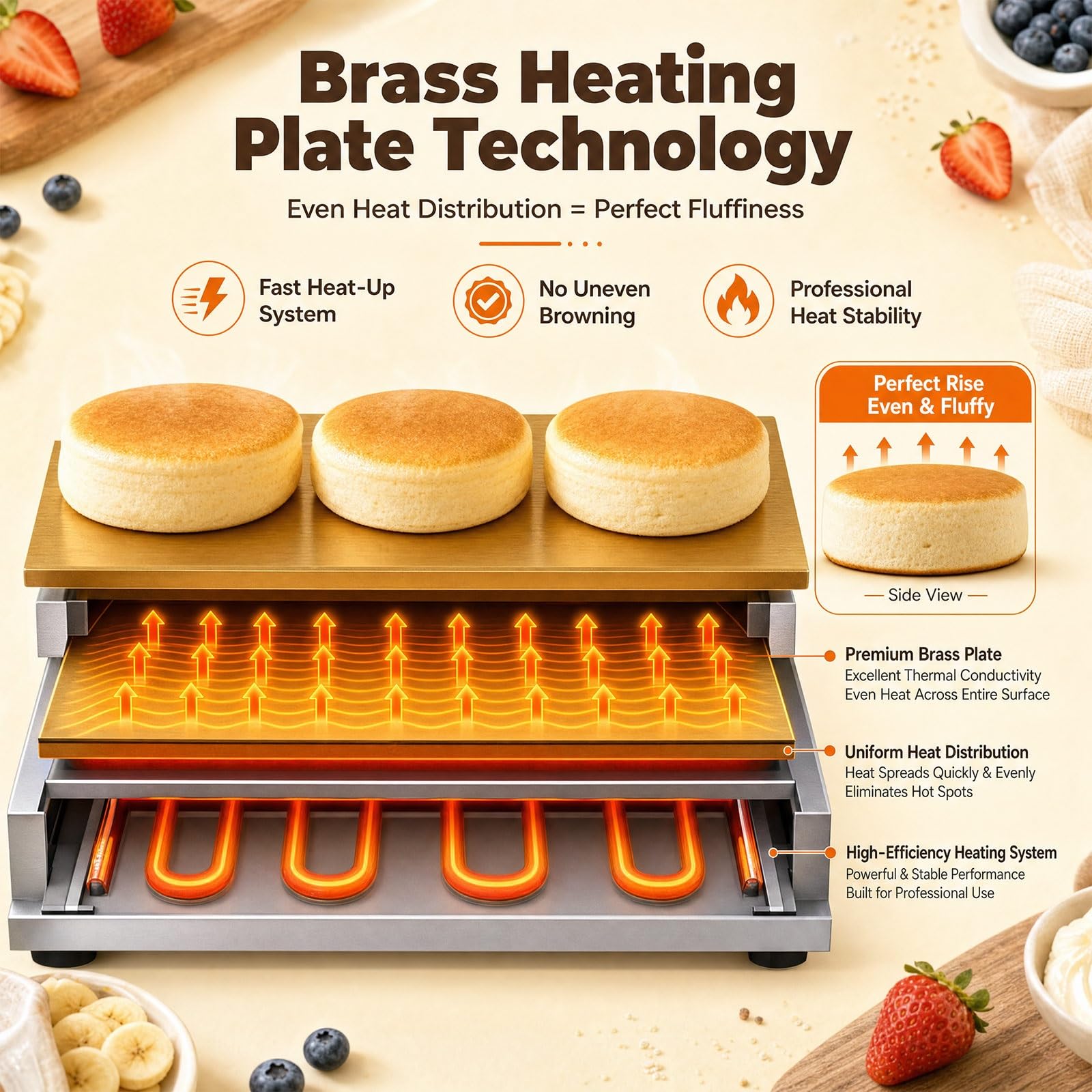 Maquina Para Pancakes Crepera Electrica, Hotcake Maker, Mini Pancake Maker Con Plancha De Laton, Regulacion De Temperatura Para Cafeteria Restaurante Food Truck(Single-Head)