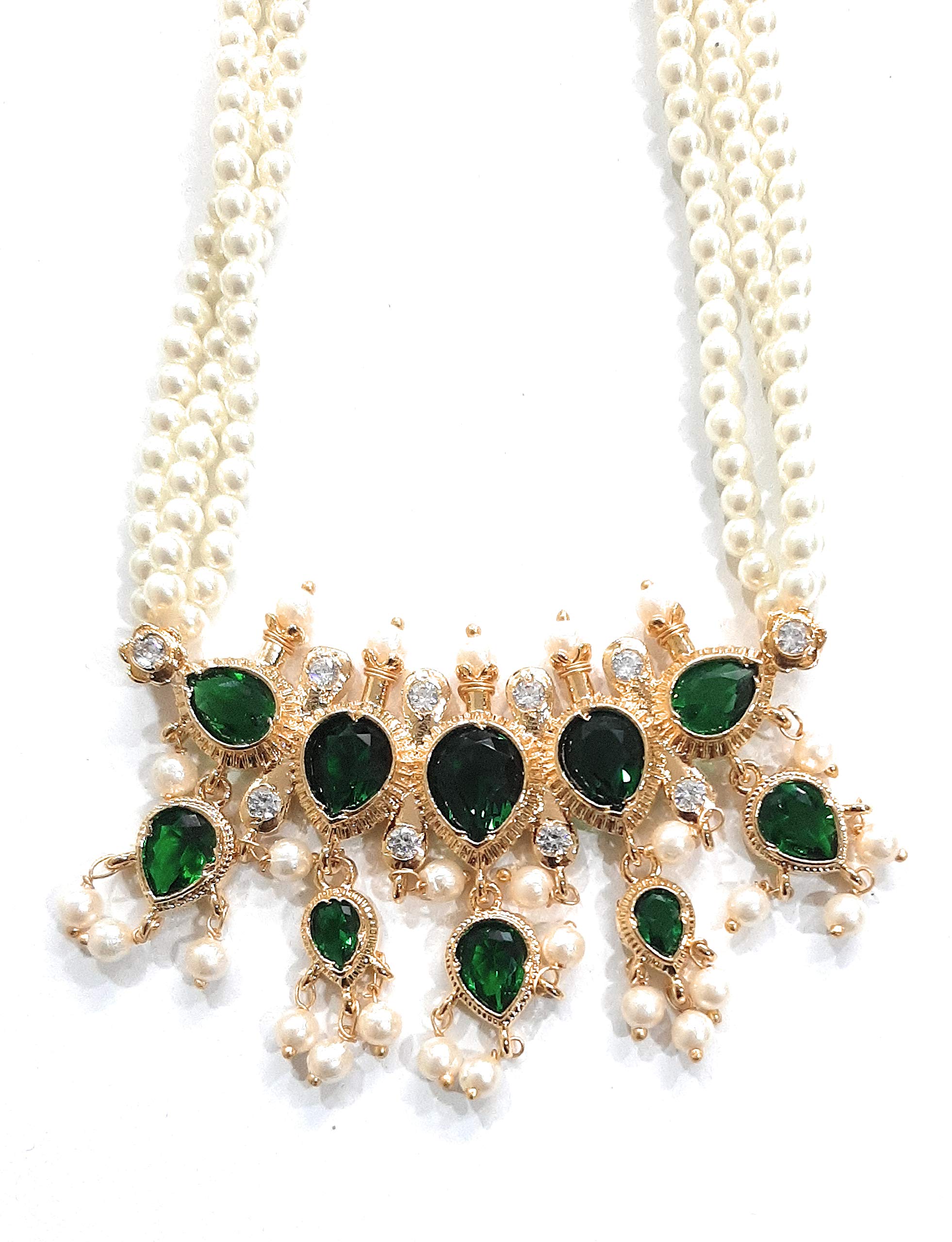 See full amazon price history chart for Moteeya green 5 leaves gold platted american diamond maharashtrian tanmani in artificial pearl strings with matching earrings for women Moteeya green 5 leaves gold platted american diamond maharashtrian tanmani in artificial pearl strings with matching earrings for women (B08P6T7997) Amazon Price History, Amazon Price Tracker