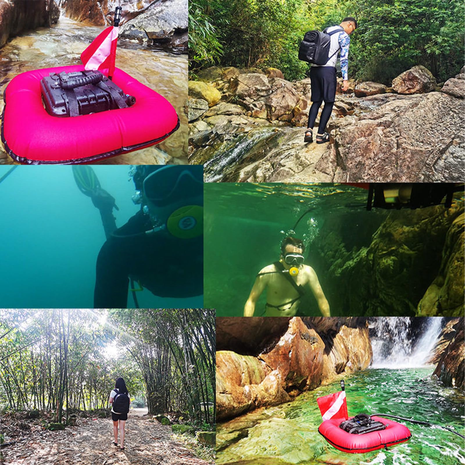 S-istema De Buceo, Ventilador De Buceo Snuba Sin Tanque con Baterías Recargables, S-istema De Buceo Hookah, Profundidad Máxima De Buceo 10 M, para Buceo Al Aire Libre Red-Basic
