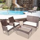 Foto di Salottino da Giardino Esterno Rattan Set Salotto Divano Mobili da Esterno