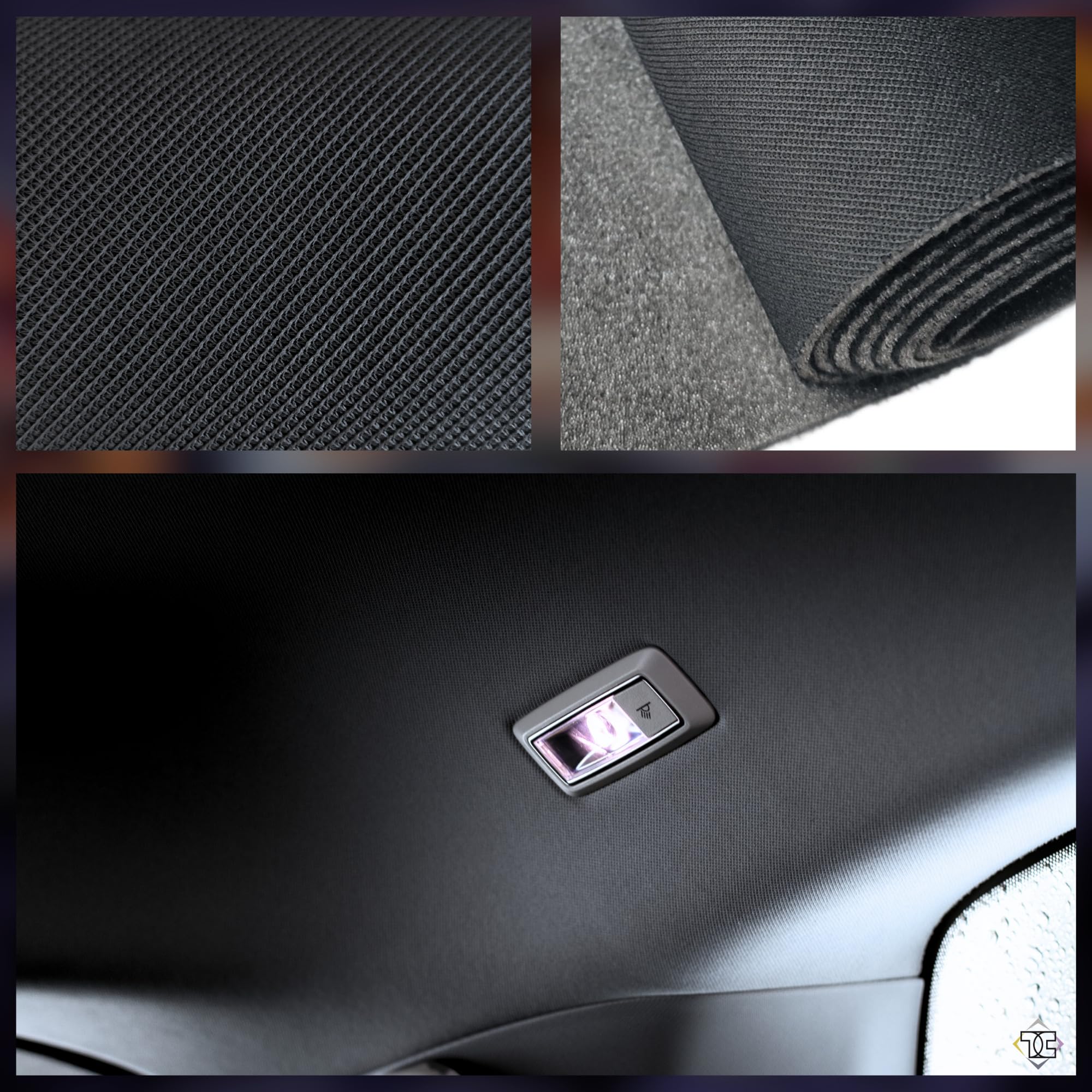 TAPHICEROS Techo Interior de Coche, Grafito, 200 cm x 180 cm, Vendido por metros, tela para Revestimiento de Coches, Renovación de Tapicería Interior Textil para Coches, Caravanas, Barcos, Camping
