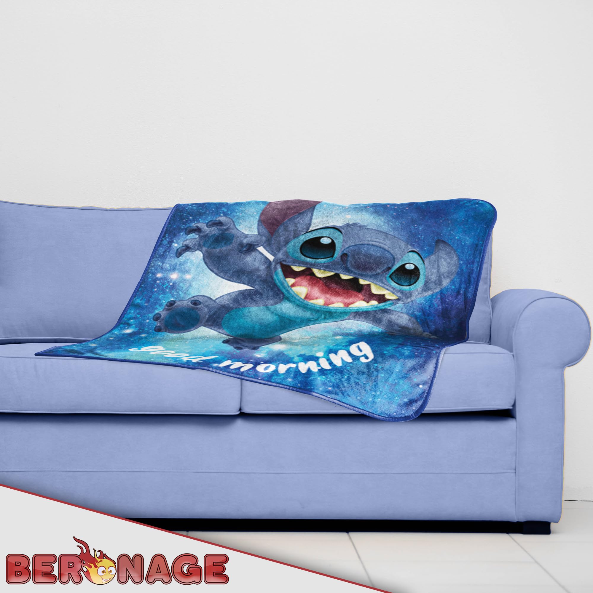 BERONAGE Disney Lilo & Stitch Out of The World - Coperta morbida in 100% poliestere, 150 x 200 cm, in flanella, per bambini, adulti, motivo: anime