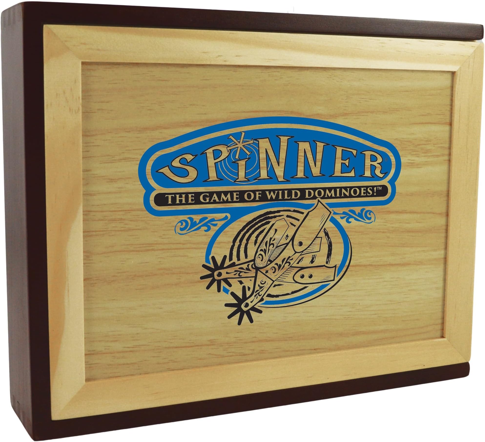 Front Porch Classics, Spinner Domino Game Set in Collectible Wooden Case from Front Porch Classics for 2 to 8 Players Ages 8 and Up