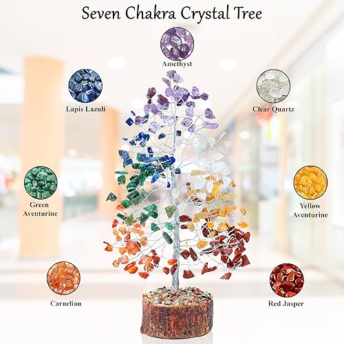 Miniatura 4 de Árbol de la vida de los siete chakras, árbol de cristal para energía positiva, árbol de Feng Shui, árbol artificial, decoración de cristal, árbol