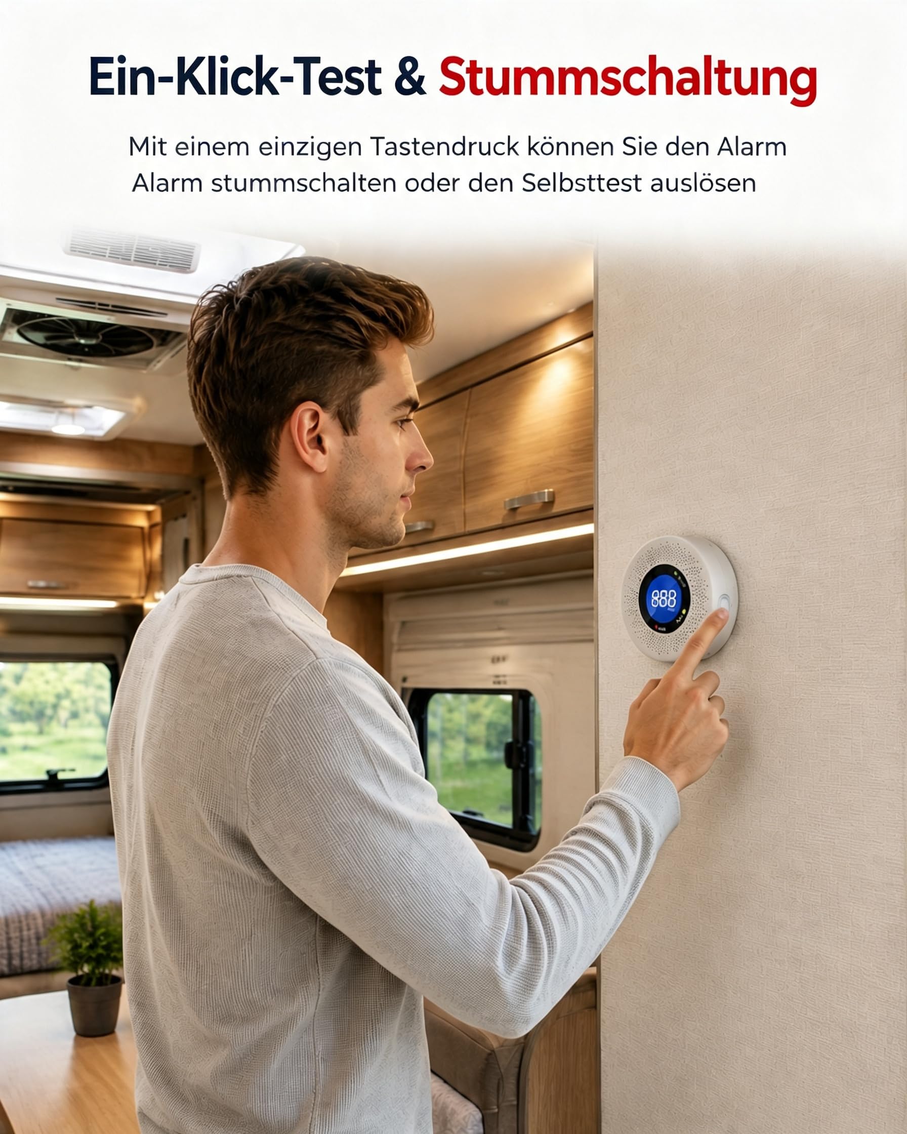 3er-Pack Kohlenmonoxidmelder, CO Melder mit LCD-Anzeige & LED-Warnsignal, 85 dB lauter Alarm, batteriebetriebener Kohlenmonoxidmelder für Zuhause, Wohnmobil und Reisen