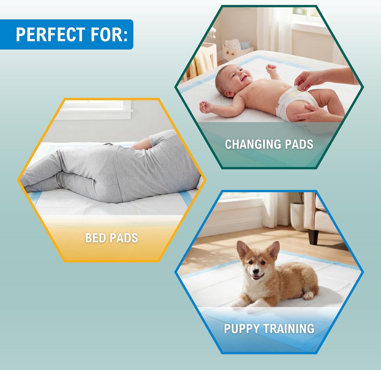 MED PRIDE High Absorbency Liners -Disposable Underpads 23'' X 36'' Incontinence Pads, Bed Covers, Puppy Training | Thick, Super Absorbent Protection for Liquid, Urine, Accidents (150)