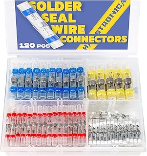 haisstronica 120PCS Solder Seal Wire Connectors,Marine Grade Heat Shrink Wire Connectors-Heat Shrink Butt Connectors-Butt Splice Wire Connectors for Stereo,Electrical with Corrosion and Weatherproof