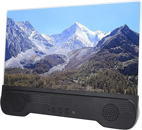 Lupa de pantalla de teléfono de 14 pulgadas, amplificador de pantalla de teléfono móvil HD con altavoz Bluetooth, ampliadora de teléfono portátil de