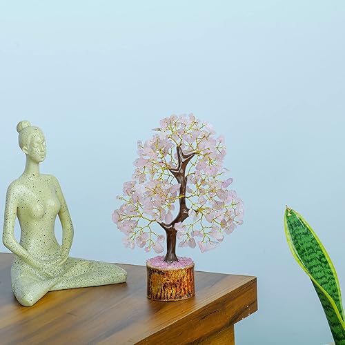 Miniatura 3 de YUVDIPR Roae - Árbol de cuarzo de chakras de la vida - Árbol de cuarzo rosa - Árbol de Feng Shui - Árbol bonsái de cristal - Decoración de Feng Shui