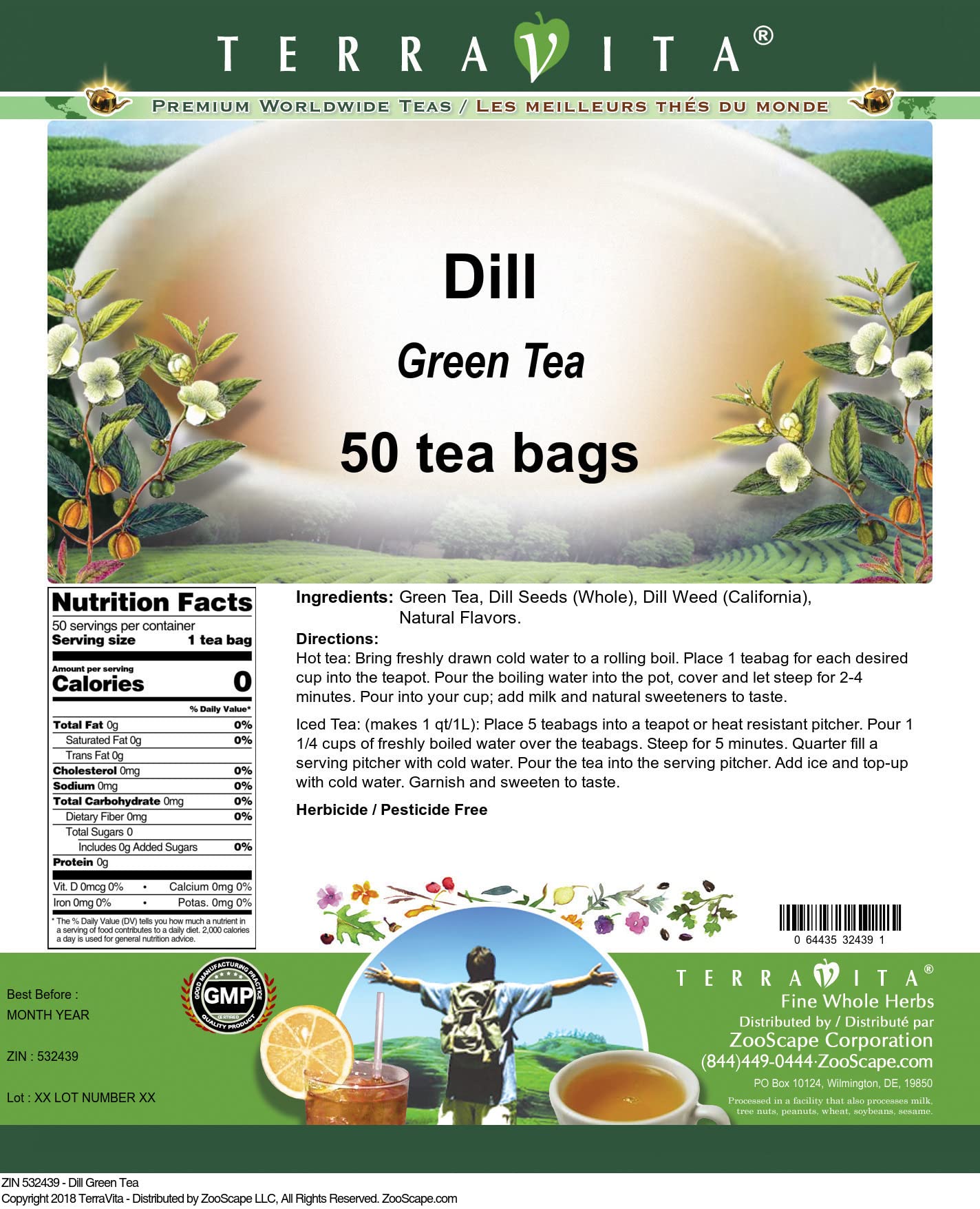 Amazon.com : Dill Green Tea (50 tea bags, ZIN: 532439) : Grocery