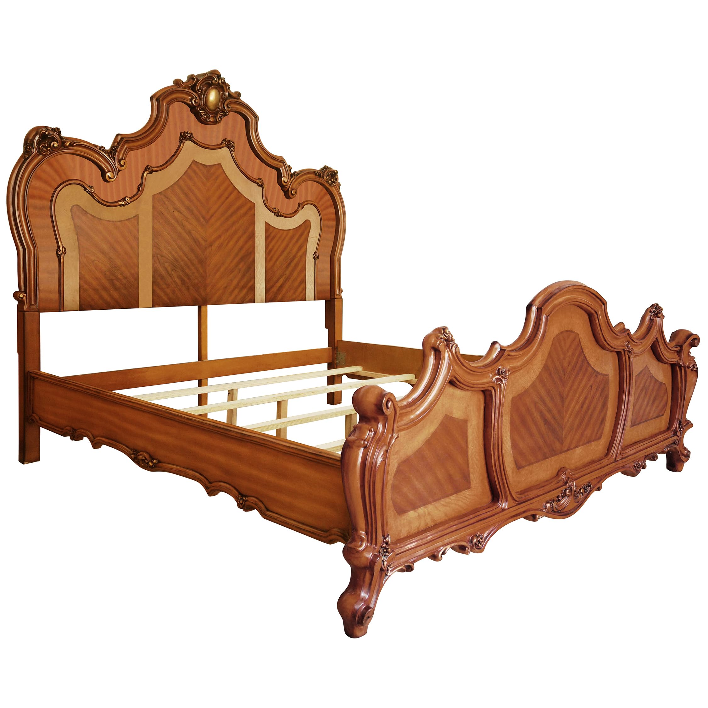 Amazon.com: Acme Furniture Wood Eastern King Bed, Honey Oak : Home
