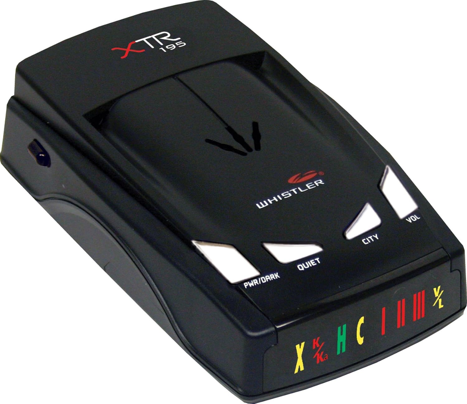 Whistler XTR-195 Laser Radar Detector; Provides Distinct Audio Warnings for X, K, Ka Band Radar, Safety Radar, Laser and VG-2; 360° Maxx Coverage Protects From Front, Sides, And Rear