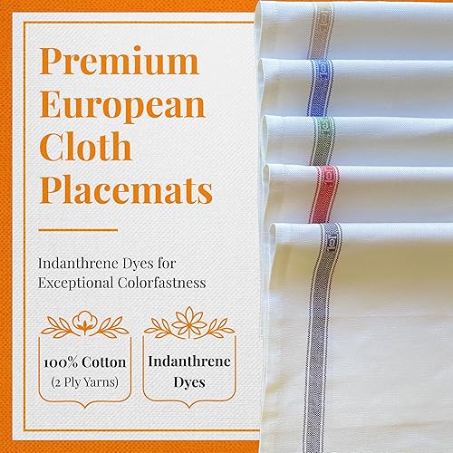 Miniatura 2 de CARLO LAMPERTI Italia - Manteles individuales de lino y algodón europeo de primera calidad (juego de 4), Capri de 20 x 14 pulgadas, sostenibles y