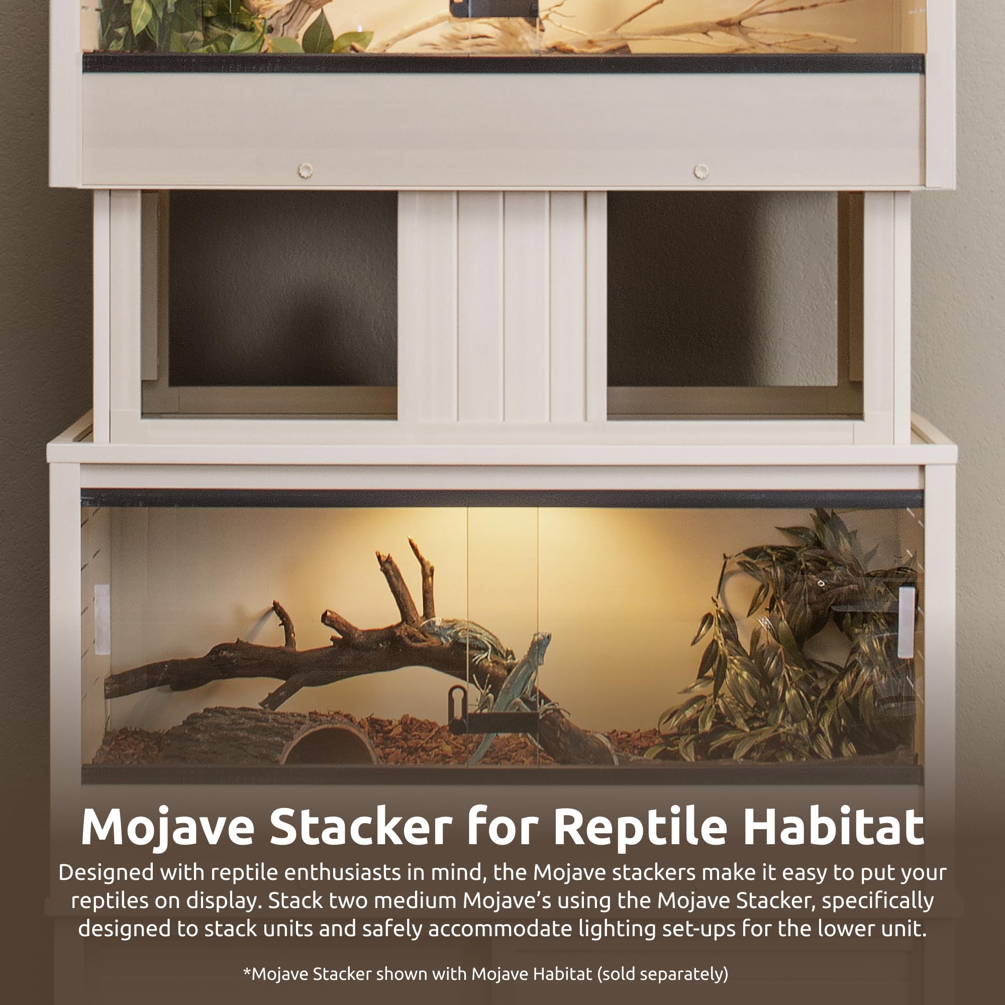 New Age Pet® Duży klonowy układacz Mojave do siedlisk gadów | 10-letnia ograniczona producenta | Konstrukcja do układania w stos, pasuje do konfiguracji oświetlenia