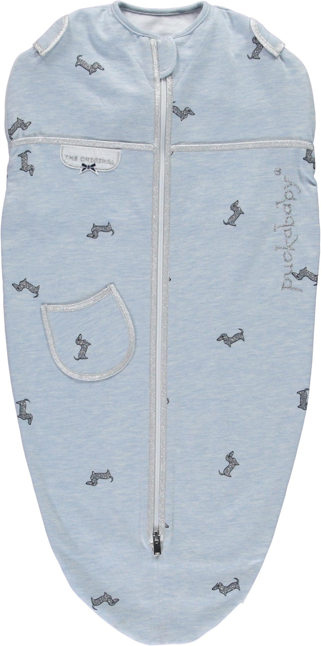 Puckababy® Mini - Baby Swaddle with Tummy Band - 3/6 M | Blue Pucky | Swaddle Blanket
