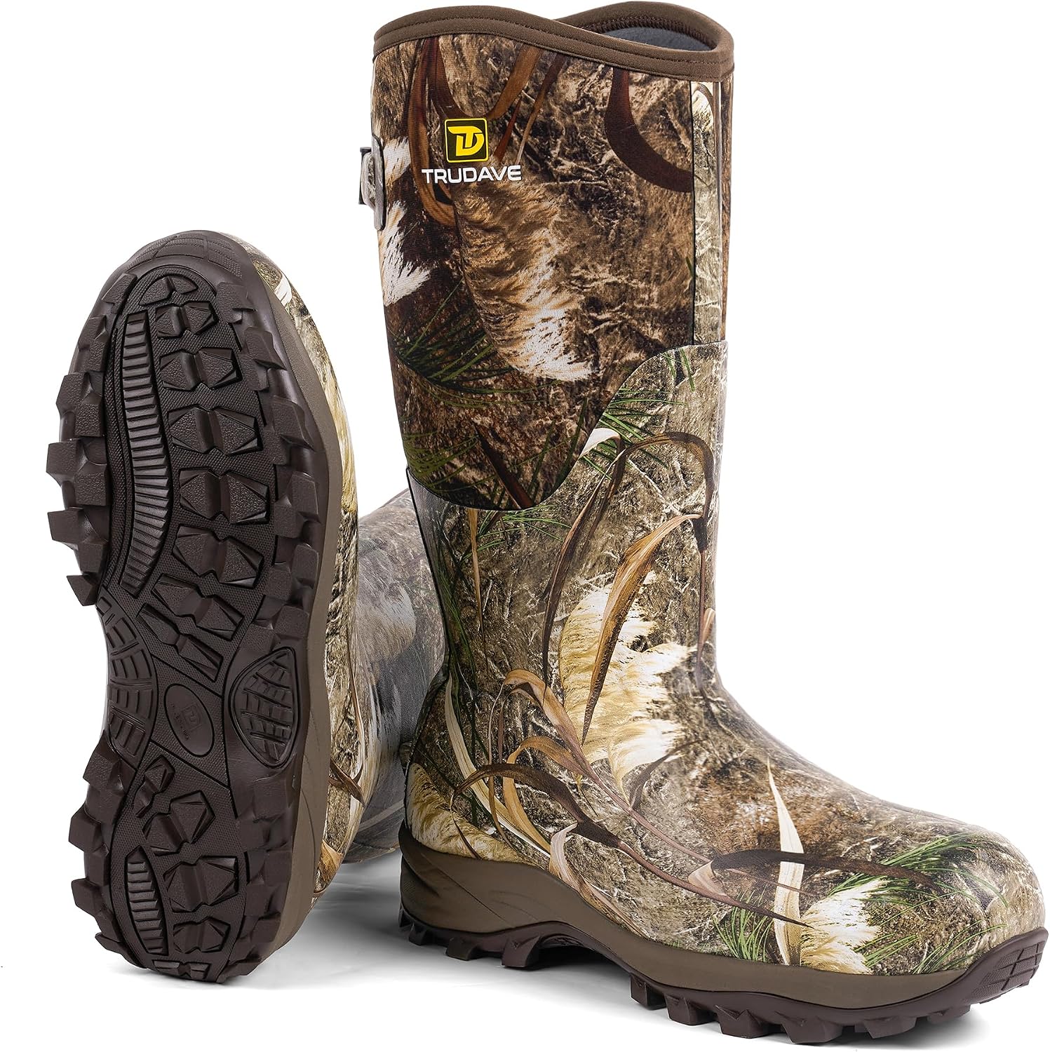 Trudave 6mm Hunting Boots for Men,Waterproof Insulated Rubber Boots,Provide Warmth and protection for Outdoor Hunting(800g Insulated)