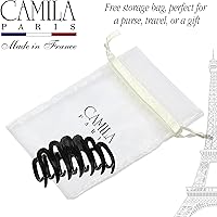 Vista 6 de Camila Paris CP3561 - Pinzas para el cabello francesas pequeñas para mujer, cabello grueso para cabello largo y rizado, ondulado, pinza de pelo