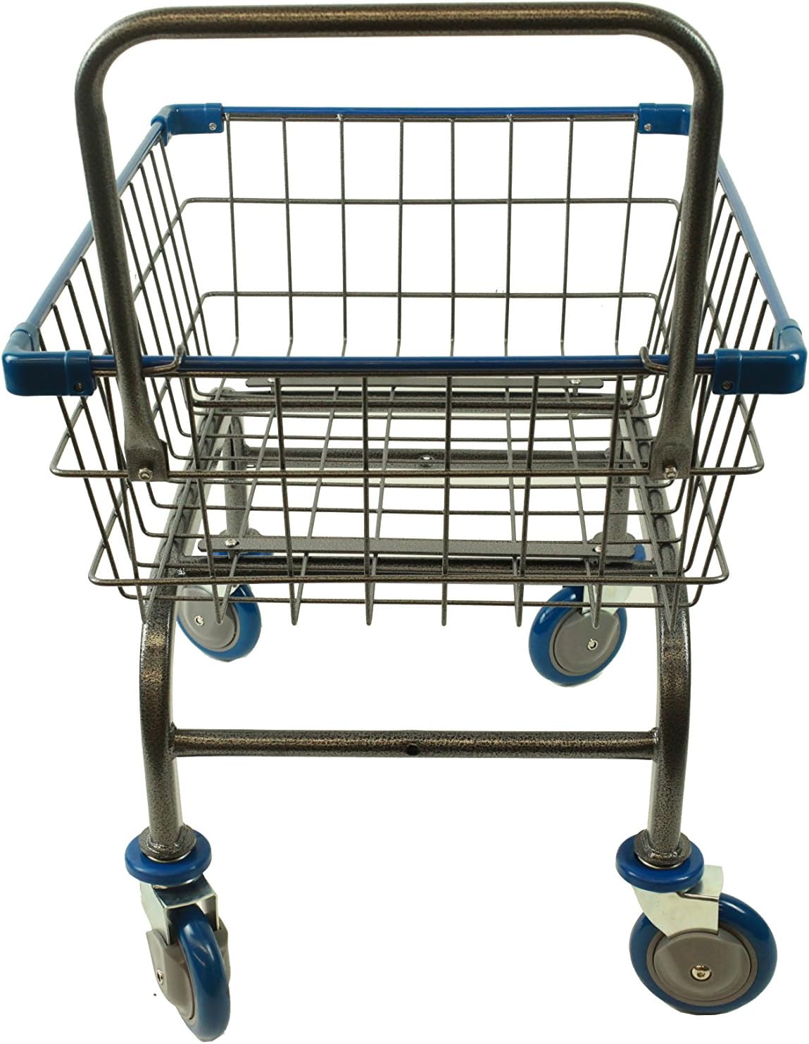 Heavy Duty Laundry and Grocery 1.8 Bushel Cart With U-Handle (Blue)