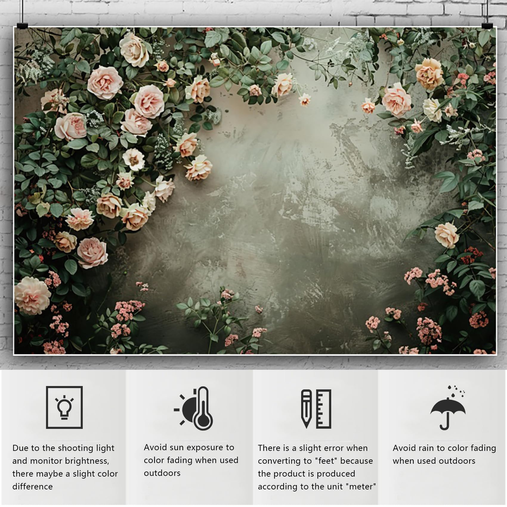 YongFoto Elegant Retro Bloom Flower Wall Backdrop 7x5ft Spring Green Plant Climbing Vines Floral Photography Background Bridal Shower Wedding Party Banner Room Decor Portraits Photoshoot Wallpaper: 7ftx5ft Style 7