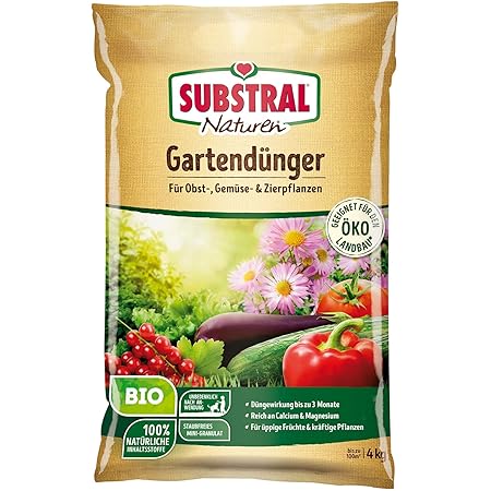 Substral Naturen Bio Gartendünger, natürlicher Universaldünger für Obst- Gemüse- und Zierpflanzen, plus Magnesium, 4 kg