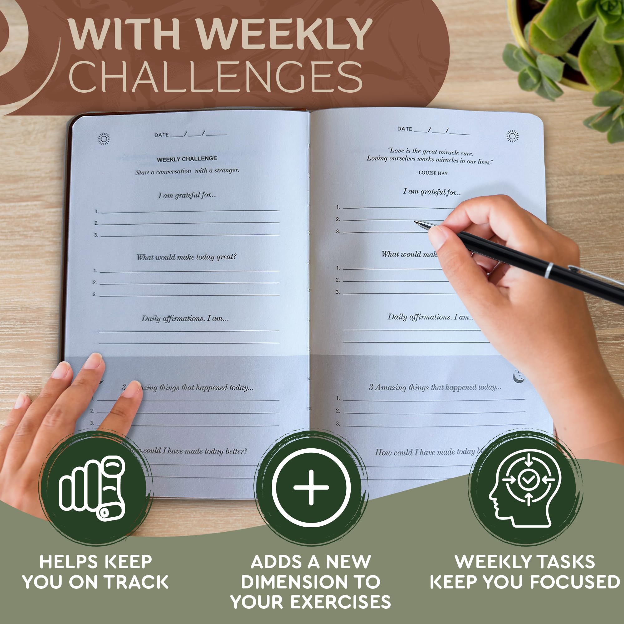 Gratitude Journal for Women and Men - With Writing Prompts for Self Care, Improvement and Manifestation - Daily Wellness and Guided Mental Health - 5 Minutes a Day - Inspirational to Practice Self Love and Reflection - Image 6